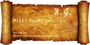 Mitli Gajána névjegykártya